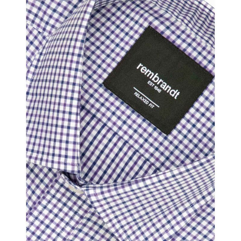 Rembrandt Sinatra Purple & Navy Check Shirt image number 2
